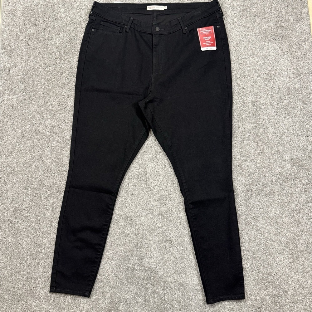 NWT Levi Strauss Signature Womens High Rise Skinny Jeans Stretch Size 20 Black